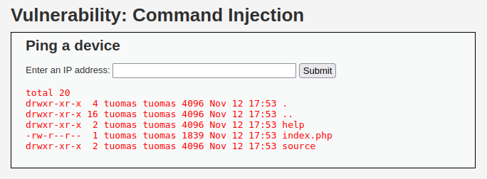 command injection solved