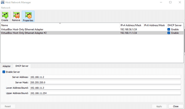 metasploitable host network manager settings